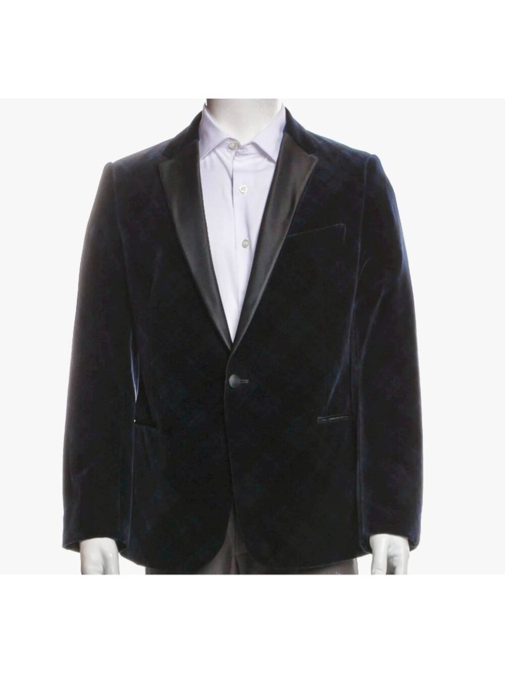 Giorgio Armani Collezioni tuxedo jacket 52 US 42 Line M navy Drop 8 plaid tartan
